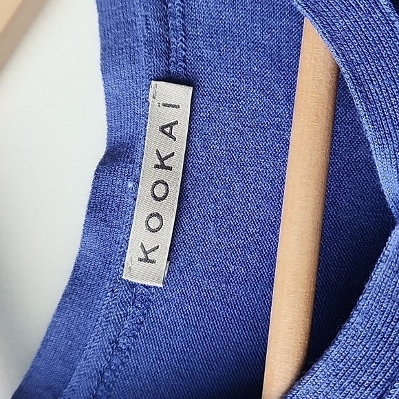 Kookai Braided Trim Fine Knit Button Up Blue Cardigan - Picture 5 of 9